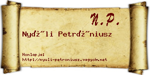 Nyúli Petróniusz névjegykártya